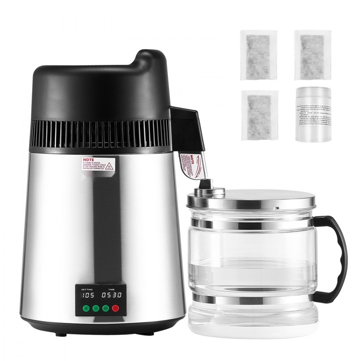 Distilator Apa, Model de Blat, Capacitate 6L, Putere 900W, Realizat din Otel Inoxidabil, Purificare Eficienta
