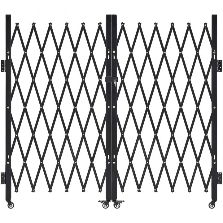 Poarta de Securitate Pliabila Dubla, Tip Foarfeca, cu Incuietoare, Latime 320 cm, Inaltime 160 cm