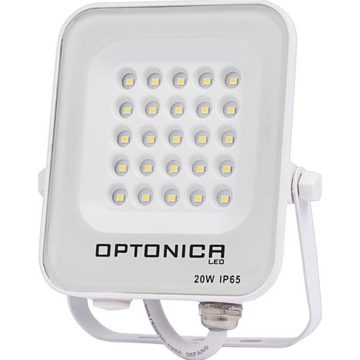 Прожектор FL20-B3, LED SMD, клас F, Бял, 220VAC, 20W, 6000K, IP65