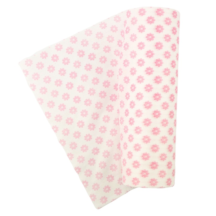 Rola servete de bucatarie reutilizabile, Klara, viscoza, alb/roz