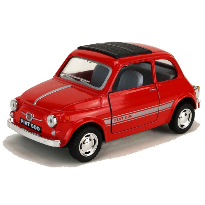 Macheta metalica Kinsmart Fiat 5, Rosu, 1:24