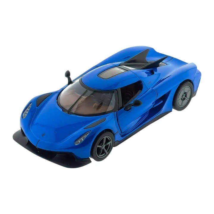 Fém modell autó, Koenigsegg Jesko Absolut, Kék, 1:36