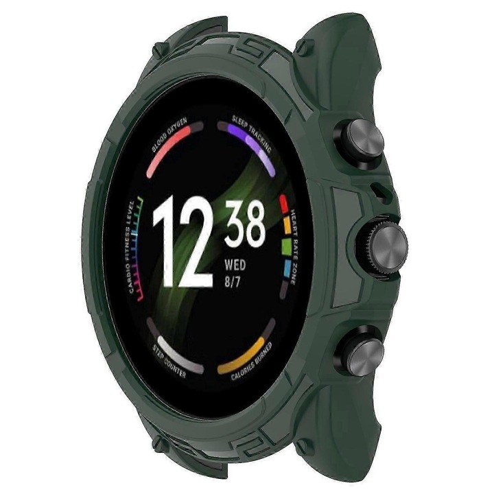 Carcasa TPU pentru ceas Fossil Gen 6, 42mm, verde maslin, set 1 buc.