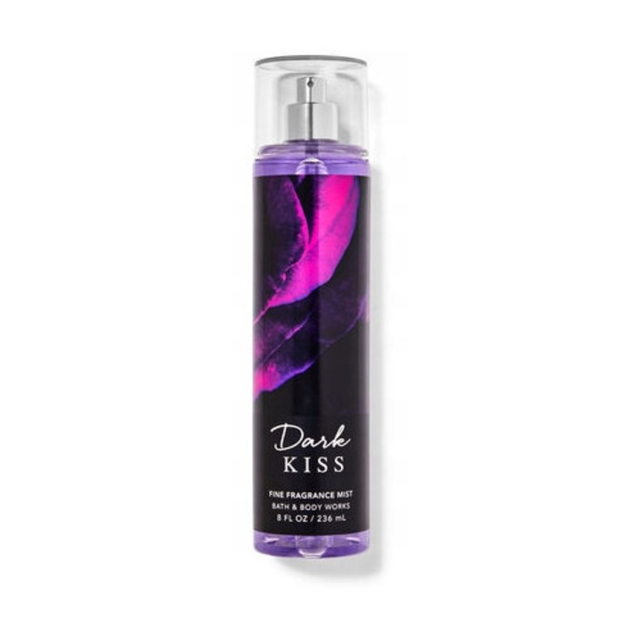 Bath & Body Works Dark Kiss testpermet, 236 ml, nőknek, hidratáló, aloe verával, hosszan tartó illat, normál bőrre, illat: bergamott, málna, szilva, muskátli, ámbra, rózsa, bazsarózsa, vanília, gyanta, pézsma, szín: nincs