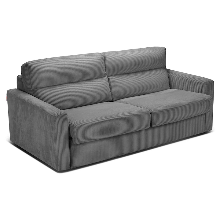 Canapea Extensibila 2 locuri SOHO, 187x103x83 cm, cu mecanism si saltea din spuma, Gri Cenusiu - Zoom