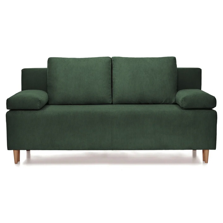 Canapea Extensibila 3 locuri CANDY, cu lada de depozitare, 190x95x100 cm, Verde - Fjord