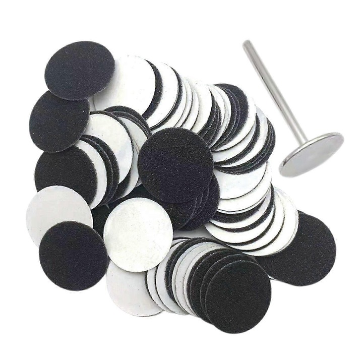 Set de 50 bucati smirghel pentru aparat electric de indepartat calusuri, 15mm, 80 Grit, 150 Grit, 240 Grit
