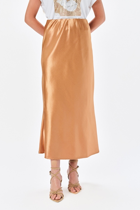 Top Secret, Fusta lunga dreapta cu talie medie, Portocaliu pal