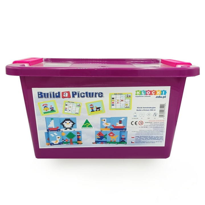 Set de constructie, Build a Picture, 900 elemente, multicolor, 43x30x18cm