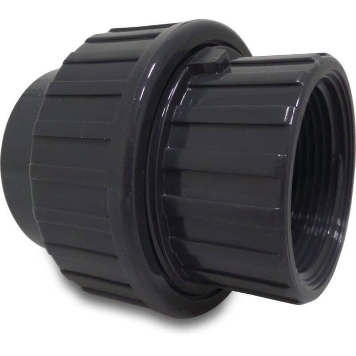 Conector acvariu, PVC-U, Profec, 50mm x 1 1/2" KW x GW, 10bar, gri