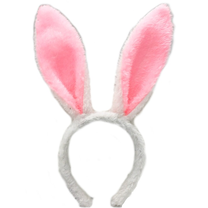 Bentita cu urechi, 7&7, alb-roz, 30cm, set 1 buc.