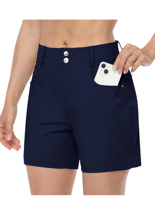 Pantaloni scurti respirabili pentru femei, cu 3 buzunare, Albastru