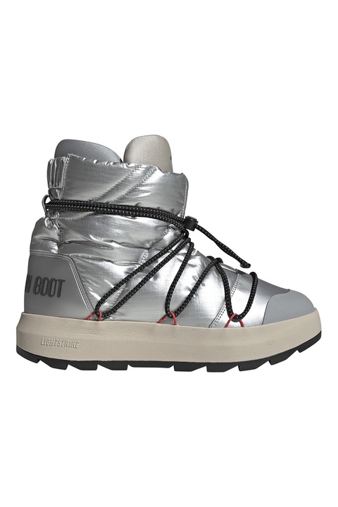 adidas Sportswear, Ghete cu aspect metalic x Moon, Argintiu