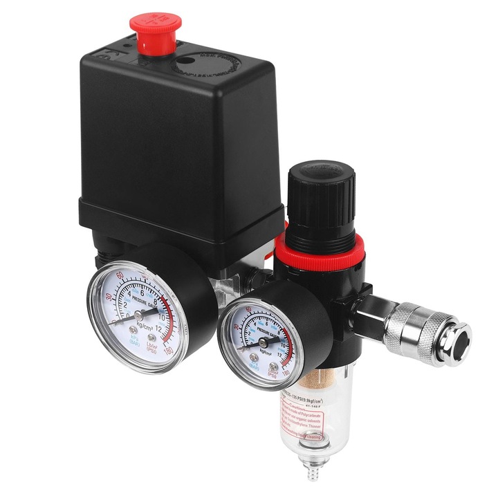 Presostat universal cu dezumidificator regulator pe presiune manometru 10685 (KD5852)