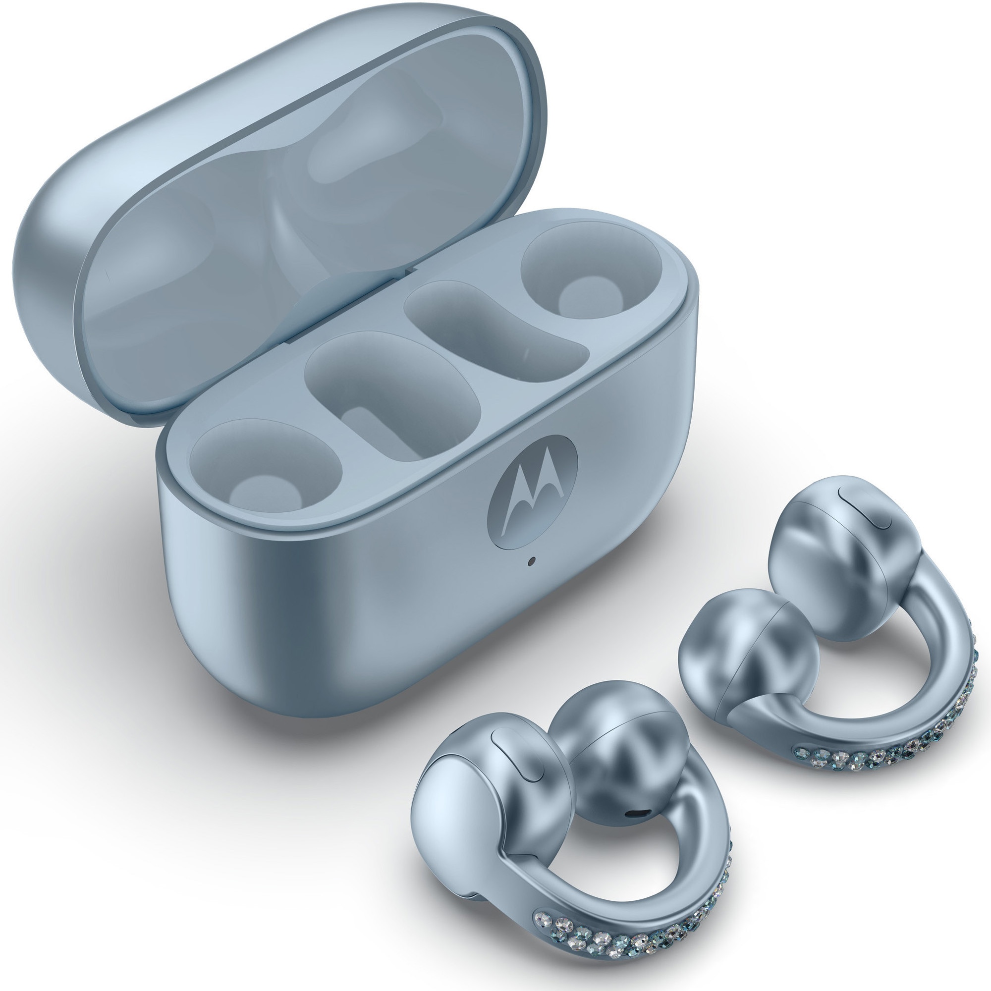 Telefon mobil Motorola razr 60 Swarovski, Dual SIM, 256GB, 8GB RAM, Ice Melt + casti moto buds loop