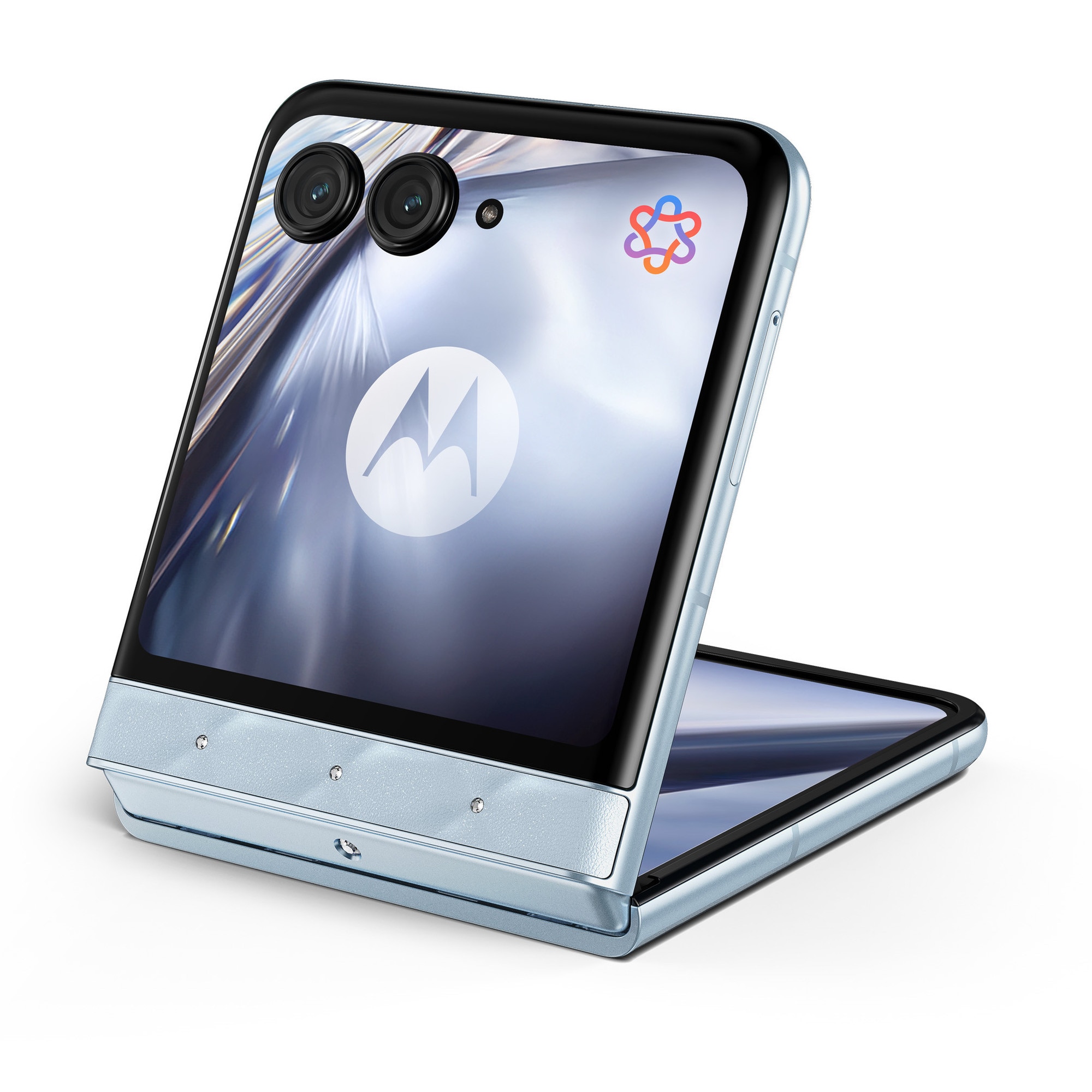 Telefon mobil Motorola razr 60 Swarovski, Dual SIM, 256GB, 8GB RAM, Ice Melt + casti moto buds loop