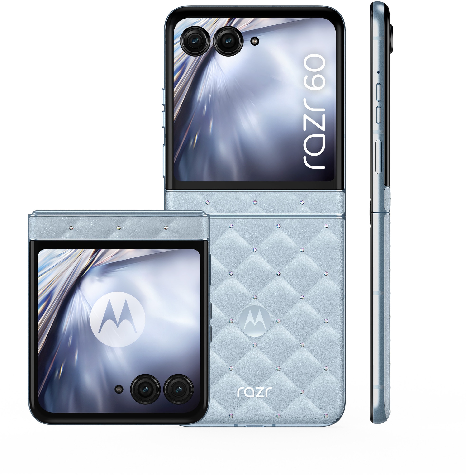 Telefon mobil Motorola razr 60 Swarovski, Dual SIM, 256GB, 8GB RAM, Ice Melt + casti moto buds loop