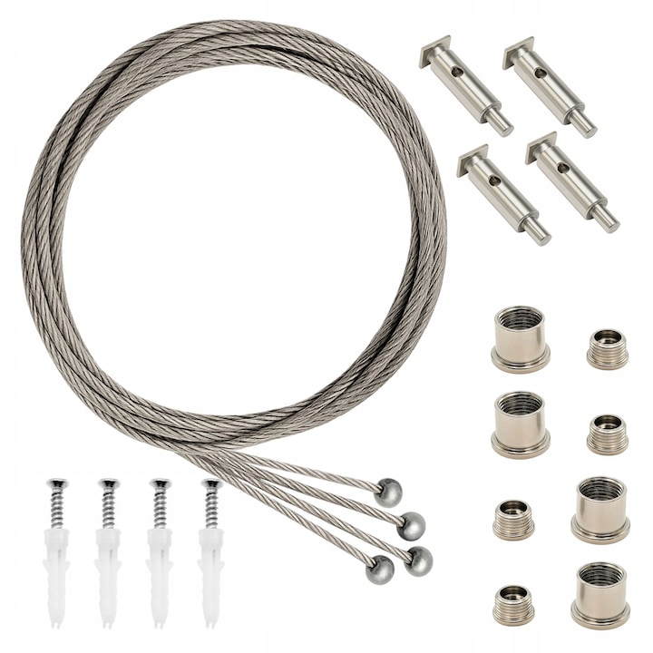 Set De Linkuri De Suspendare Din Otel, Ledhoff, Lungime 1.5 Metri, Diametru Apro x 1.5 mm, Material Otel, 1.5 x 1.5 mm, Crom, 4 Bucati
