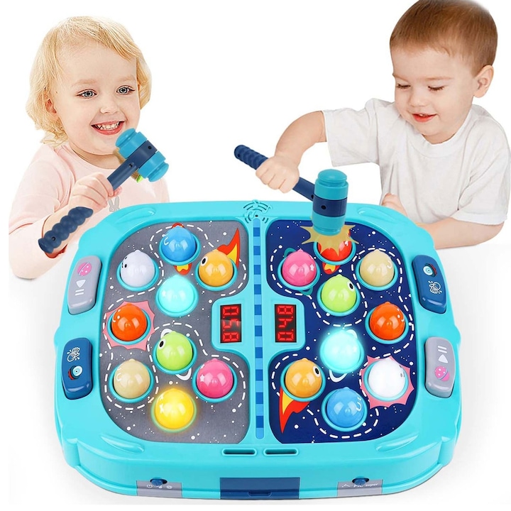 Jucarie Interactiva pentru Copii 3-6 Ani， Jocuri educative puzzle,, Jucarii puzzle pentru dezvoltarea atentiei, coordonare si inteligenta, cadou perfect pentru baieti si fete, albastru