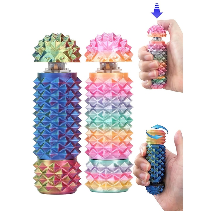 2 DB Fidget játék, stresszoldó játék felnőtteknek, kattintógomb, spinnerek, hordozható stimulációs eszköz, szorongás enyhítésére, tüskés tapadású stimulátor, 3D nyomtatott fájdalomstimulátor, mini zsebjáték