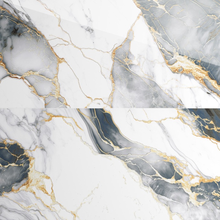 Gresie cu insertii aurii Rozer Grey Gold Insert Carving, 60X120, lucioasa, 1.44 mp/cutie