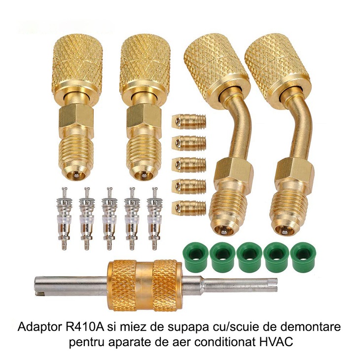 Адаптер за монтаж на клапани за климатик, 20 броя, R22 към R410A, 5/16 инча женски към 1/4 инча мъжки, за климатици, OUYLAF