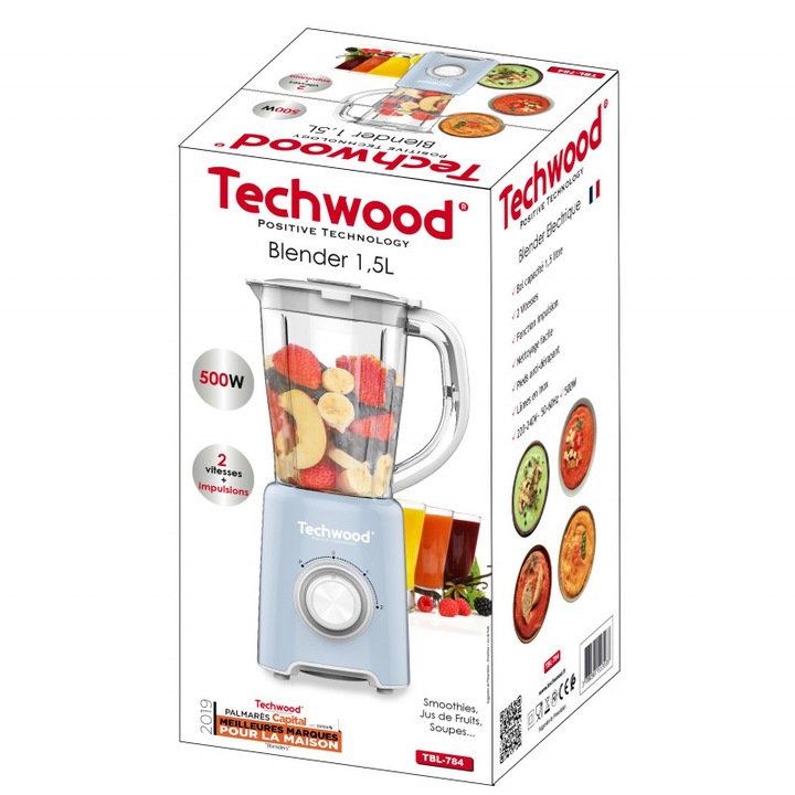 Mixer portabil Smoothio cu motor puternic 600 ml (roz)