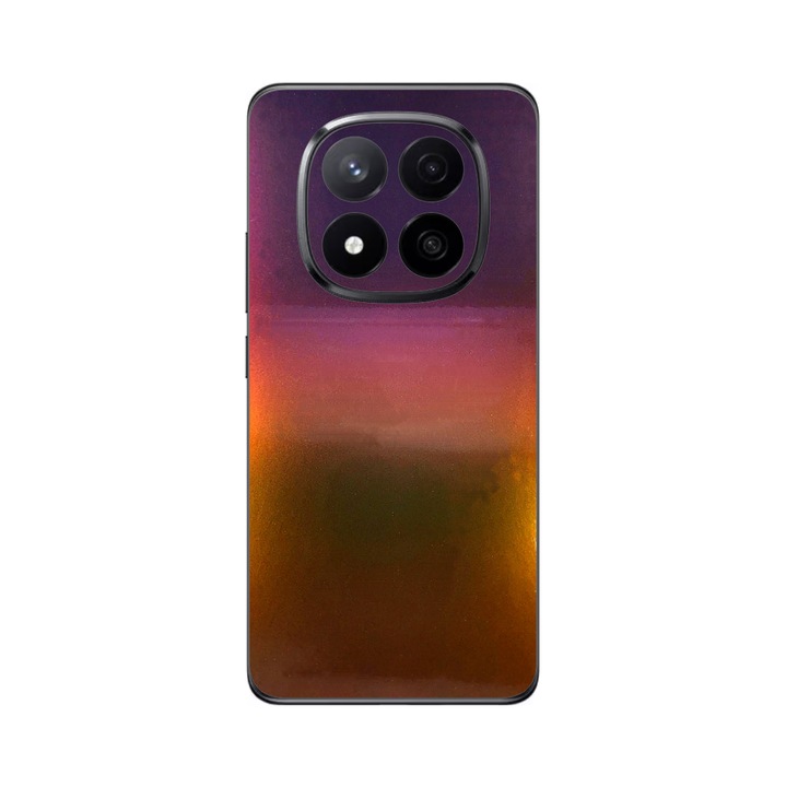 Folie iSkinz pentru Xiaomi Redmi Note 14 Pro+ Plus - Cameleon Color Shift Aubergine Bronze, Split Cut, Skin Adeziv Full Cover, Protectie Carcasa Spate si Laterale