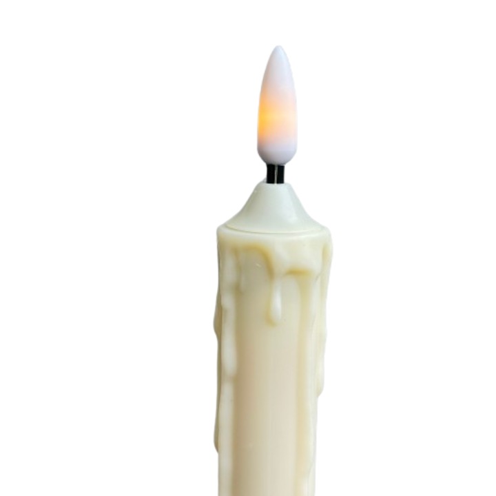 Set 3 lumanari LED, lumina calda, efect ceara 3d, alimentare cu 2 baterii AA (neincluse), 17cm