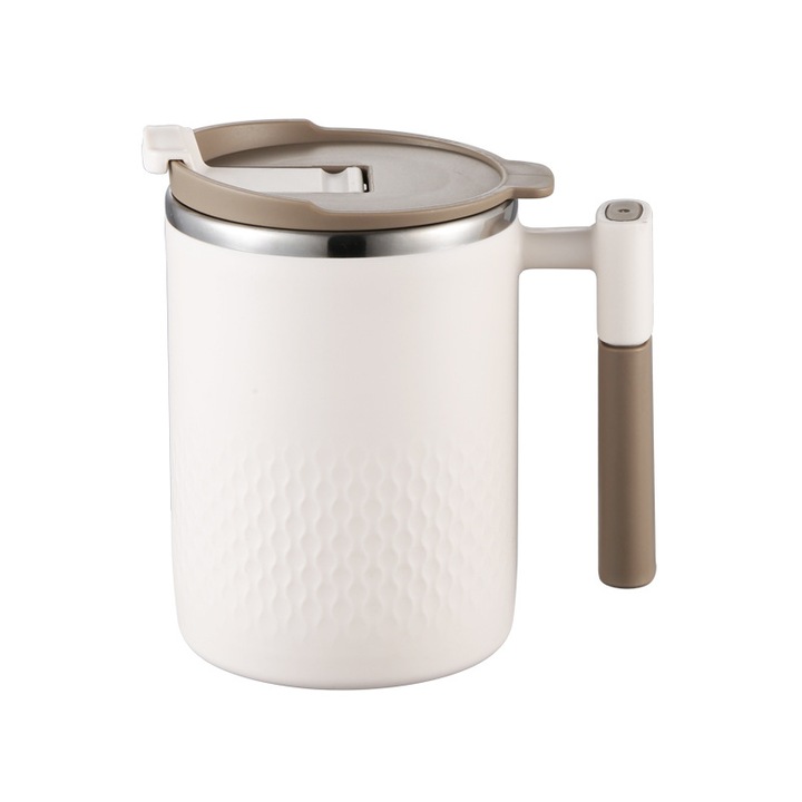 Cana termos HERUSI 450ml, inox 304, bej, cu filtru si capac