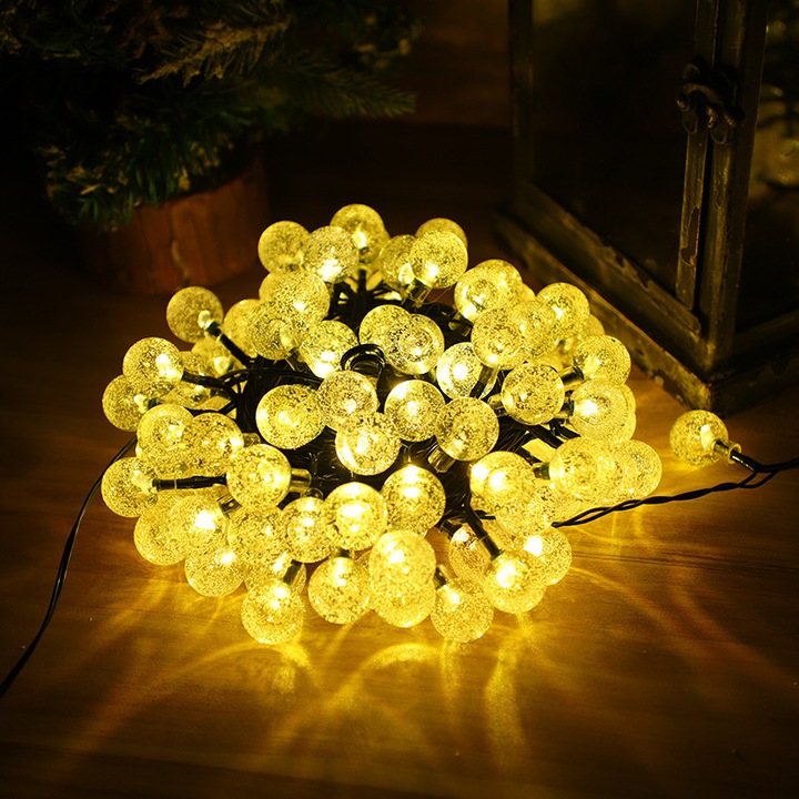 Instalatie LED HERUSI 10m 80 LED-uri multicolor rezistenta la apa cu 8 moduri si timer