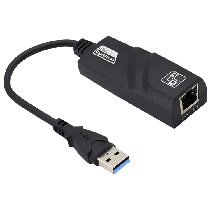 Адаптер USB към Ethernet, за Nintendo Switch, лаптоп, компютър, мрежов конвертор LAN Gigabit USB към RJ45, адаптер Ethernet Switch, поддържа кабелен LAN интернет, 100 Mbps, черен