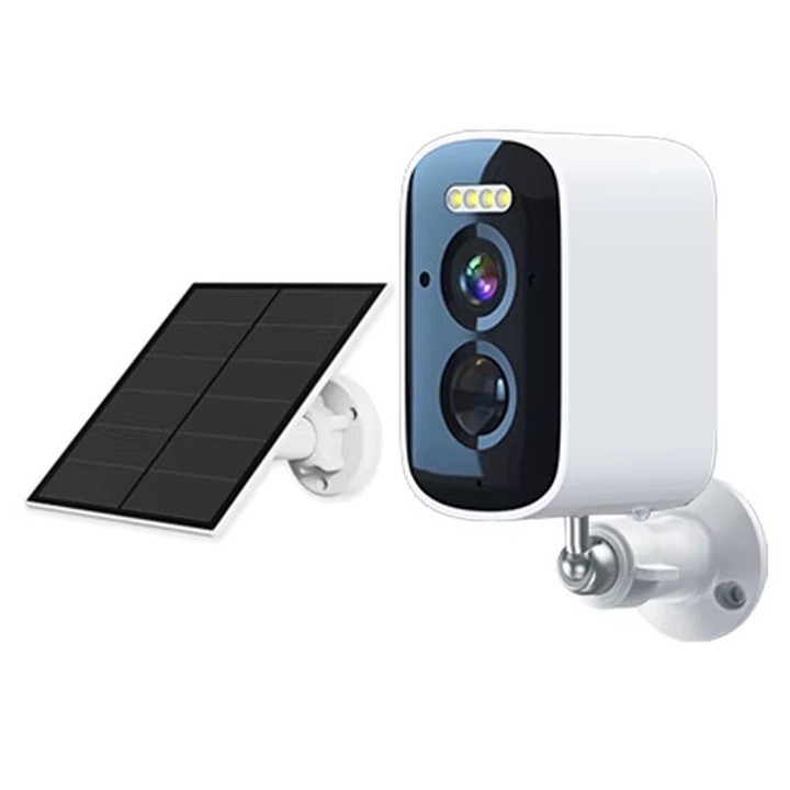 Соларна безжична камера за наблюдение 5 MP IP66 – Нощно виждане, откриване на движение/хора, двупосочно аудио