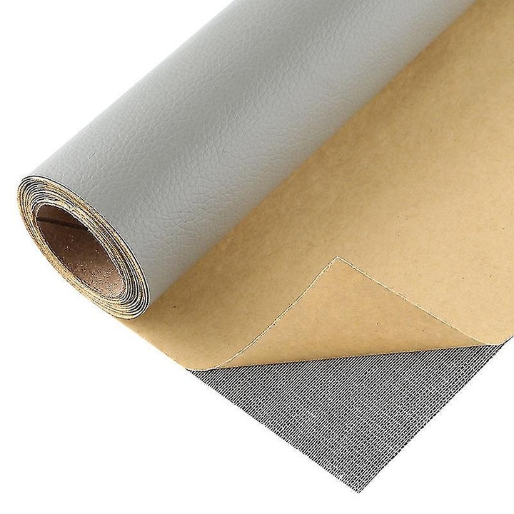 Petic autocolant de reparare pentru piele, 25x30 cm, gri