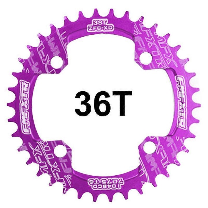 Coroana bicicleta 36T, forma rotunda, 136MM, aluminiu, violet