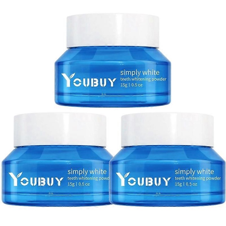 YouBUY fogpor, 15g x 3, tisztít és fehérít, 3 db.