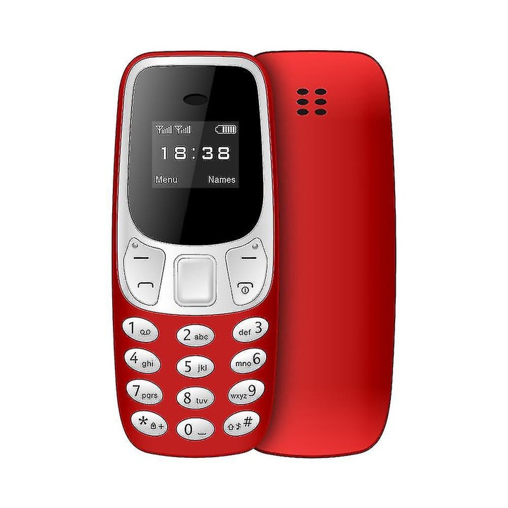 Telefon mobil mini Servo Bm10, 2 SIM, Bluetooth, 0.66 inch, 68x28x12mm, rosu