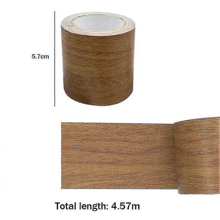 Banda adeziva cu aspect de lemn, 5.7cm x 4.57m, impermeabila, pentru reparatii si decorare