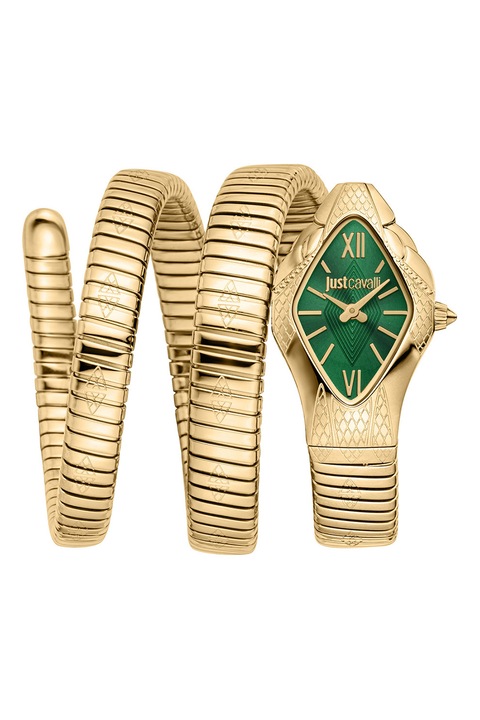 JUST CAVALLI, Ceas din otel inoxidabil cu bratara infasurabila, Auriu