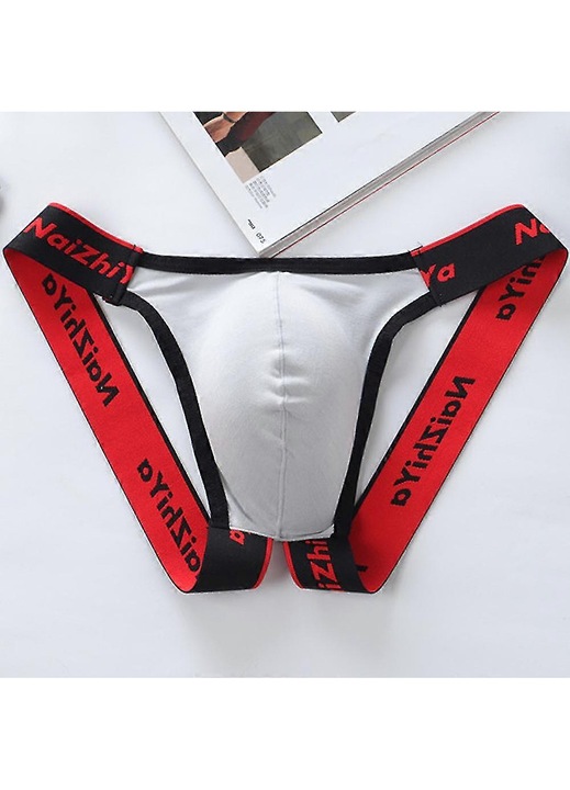 Férfi fehérnemű, alsónadrág, szürke és piros, pamutkeverék