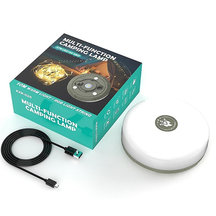 Lumini decorative pentru camping, 8 moduri ajustabile, LED-uri reincarcabile, potrivite pentru camping, drumetii, corturi si alte activitati