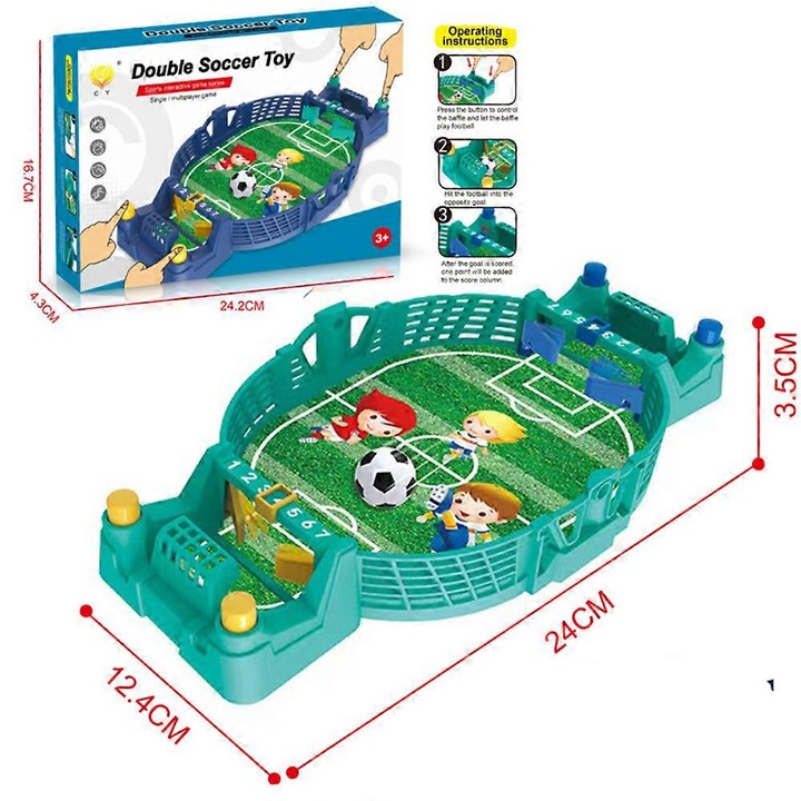Minge de fotbal, joc de masa interactiv, verde-albastru, set cu 1 minge, pentru copii