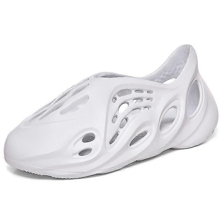 Sandale de plaja unisex, alb, spuma