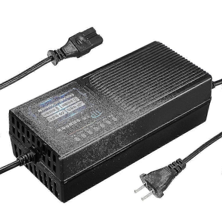 Incarcator electric 60V 20AH, protectie la curent si scurgere, negru, 18x8x6cm