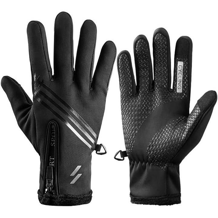 Sportkesztyű, Téli, csúszásgátló, neoprén, M méret, többszínű