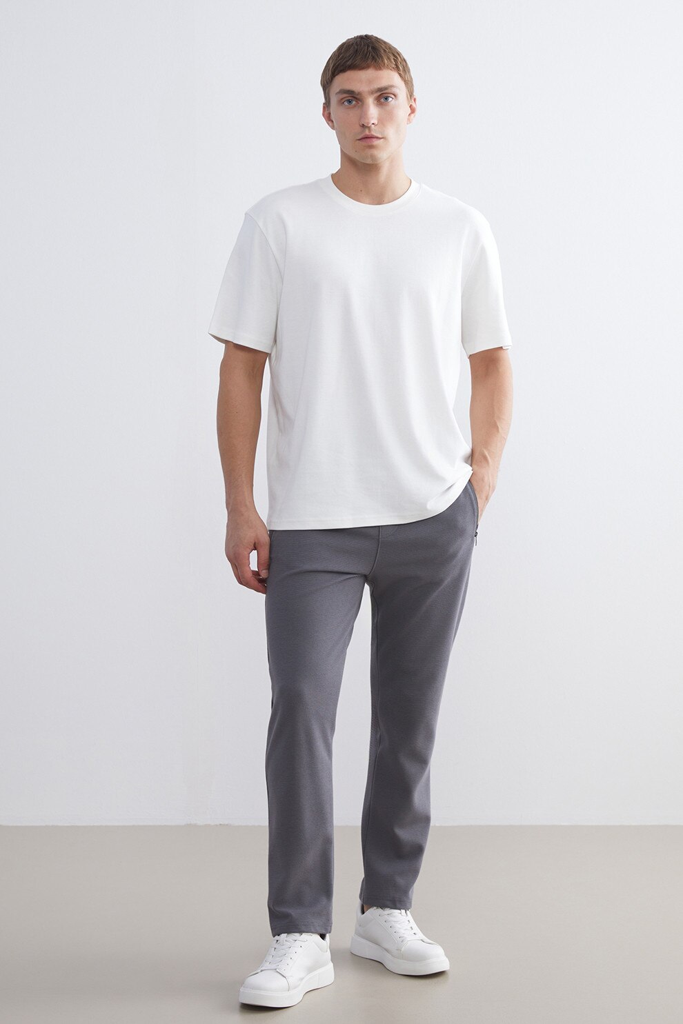 LC WAIKIKI, Pantaloni de trening din amestec de bumbac, Gri, M