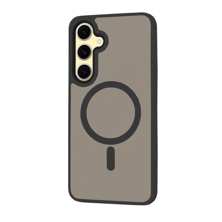 Husa compatibila cu Samsung Galaxy S23, Frost Design, Compatibila MagSafe, Protectie Camera, Antishock, Negru, TSS