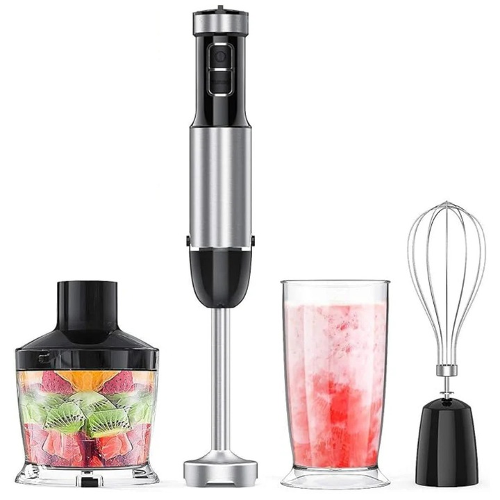 Blender vertical SonyMax SN-8006, 1500W, 2 trepte + Turbo, lame inox, tocator, tel si pahar gradat