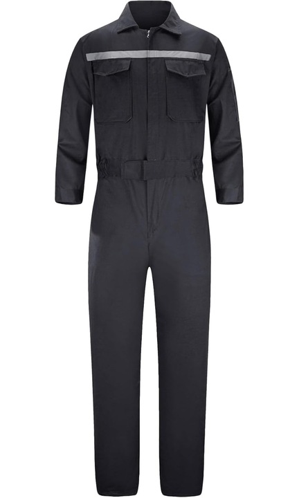 Salopeta completa de munca, mijoc elastic, buzunare, banda reflectorizanta, M