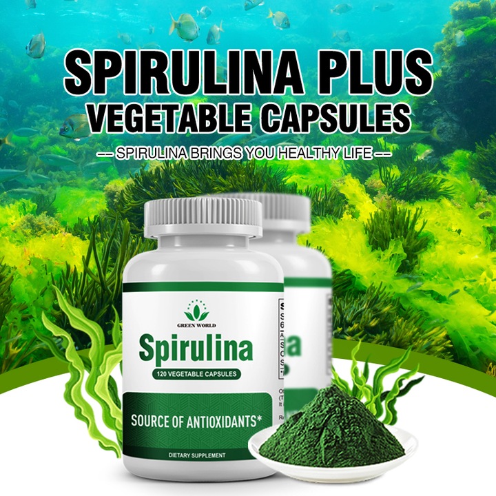 SPIRULINA 500 Comprimate Control Greutate Reduce Pofta de Mancare Normalizare Metabolism Intestin Sanatos Curatare Intarirea Imunitatii Compensarea Deficientei de Vitamine Minerale Energie Eliminare Toxine Rezistenta la Boli Tratament Ulcer Regenerare